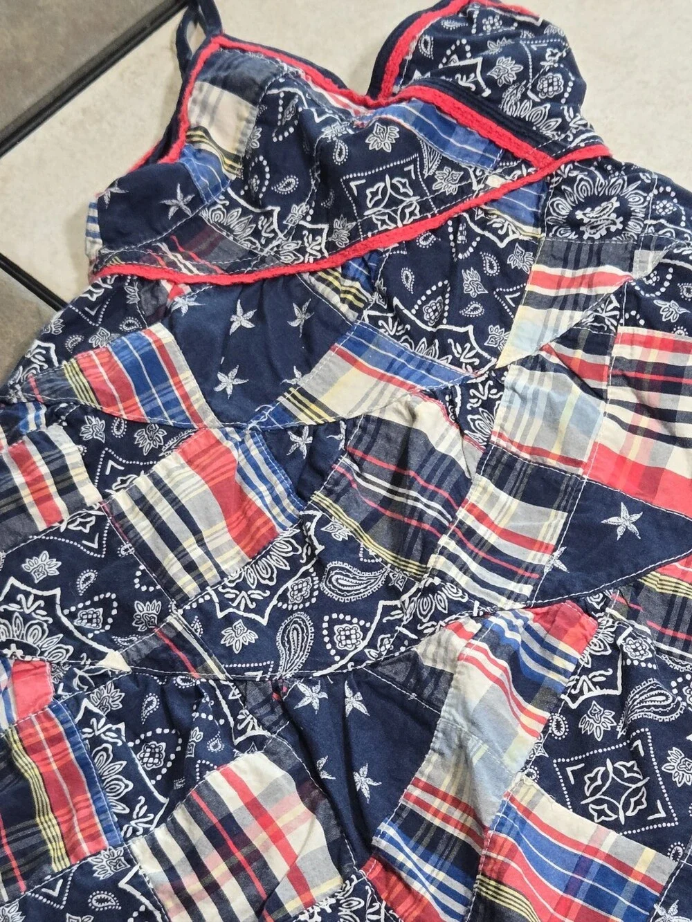 The Children's Place Patchwork Bandana Sundress 3T Patriotic Americana Dress - Picture 3 of 9